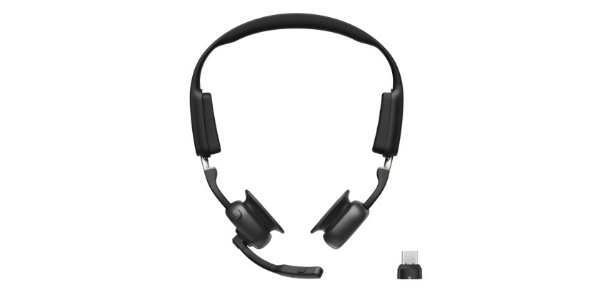 SHOKZ Openmeet Auriculares Inalámbrico gancho de oreja Oficina/Centro de llamadas USB Tipo C Bluetooth Negro