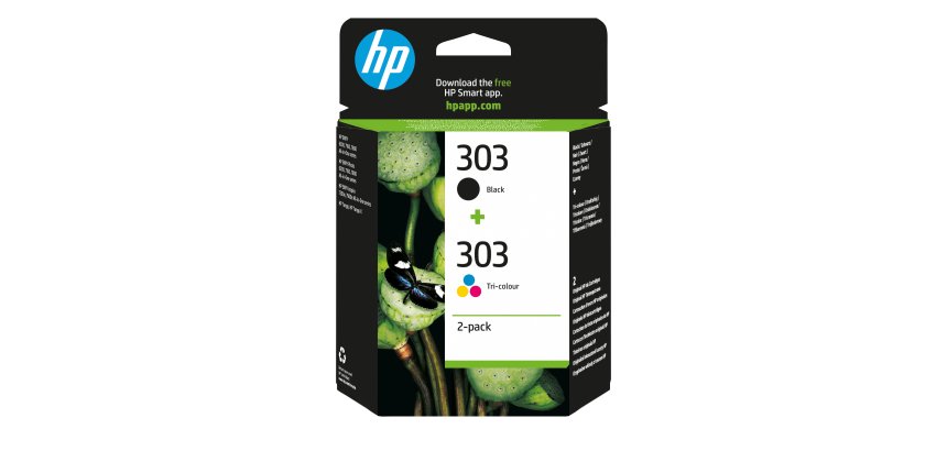 HP Pack de 2 cartouches authentiques d'encre noire/trois couleurs 303