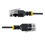 StarTech.com 1m Black Snagless Ultra-Thin CAT6a Ethernet Cable, FTP, Pure Bare Copper Wire, 34AWG Slim RJ45 Network Patch Cord, Fluke Channel Tested