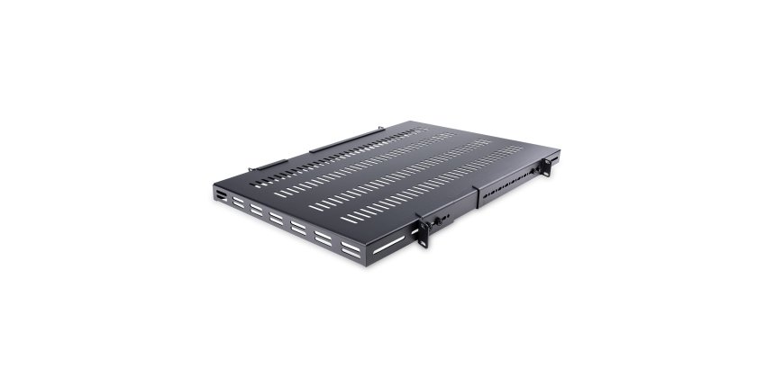 StarTech.com Étagère Réglable et Ventilée pour Montage en Rack de Serveur 1U - 150kg - Profondeur de Montage Réglable de 49,5 à 97,4cm Plateau Universel pour Rack d'Équipement AV/Réseau 19" - Profondeur 69,8cm