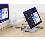 Conceptronic DONN26G mueble y soporte para dispositivo multimedia Plata Tableta Carro para administración de tabletas