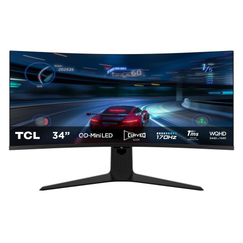 TCL Ecran 34 pouces Ultra WQHD 34R83Q incurvé QD-Mini LED Gaming 170Hz