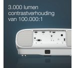 Epson EH-TW7100 4K PRO-UHD-projector, 3000 lumen, scherm van maximaal 500 inch