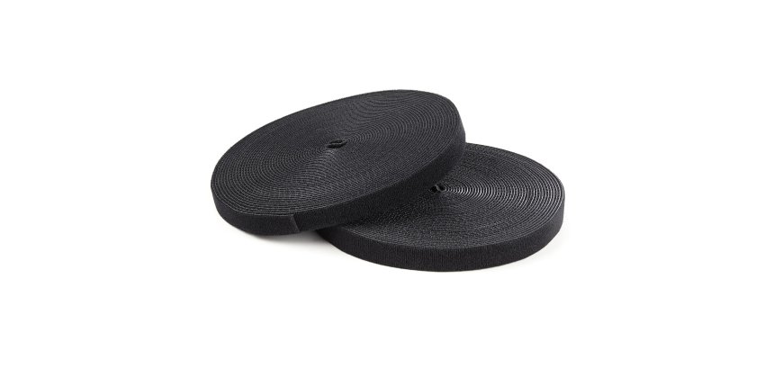 StarTech.com 7,6m Bulk Rol Klittenband - Op Maat te Knippen Herbruikbare Kabelbinders - Industriële Klitband Tape - Zelfklevende Klittenband Tyrap Strips - Zwart