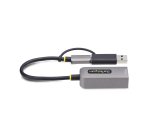 StarTech.com Adaptateur 2.5GbE USB-C vers Ethernet avec Convertisseur USB-A, NBASE-T NIC, USB 3.0 Type-C 2.5/1G Réseau Multi Speed, Compatible Thunderbolt, Windows & Mac
