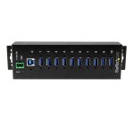 StarTech.com 10-Port USB 3.0 Hub - 5Gbps - Metal Industrial USB-A Hub with ESD & Surge Protection - Din Rail, Wall or Desk Mountable - TAA Compliant USB Expander Hub