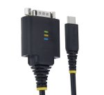 StarTech.com Câble Adaptateur USB-C vers Série de 30 cm, Rétention COM, Puce FTDI, Type-C vers DB9 RS232 Mâle, Voyants d'État, Vis et Écrous DB9 Interchangeables