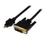 StarTech.com Câble Micro HDMI vers DVI 1m - Adaptateur Micro HDMI vers DVI-D - Convertisseur Periphérique Micro HDMI Type-D vers Écrans/Projecteurs/Affichages DVI-D Single Link - Résistant