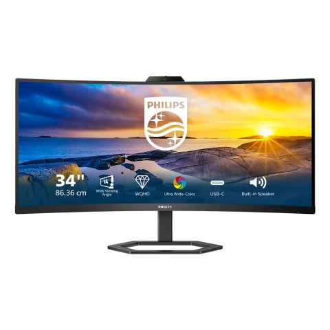 Monitor de videoconferencia Philips 5000 series 34E1C5600HE/00 LED display 86,4 cm (34") 3440 x 1440 Pixeles 4K Ultra HD Negro