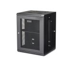 StarTech.com Armadio Rack 19" 15U a Muro - Server Rack 19 pollici a 4 montanti con cerniere - Rack Dati Ventilato con Ripiano 1U e Pannelli Laterali Rimovibili per apparecchiature dati/AV/elettroniche/informatiche