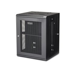 StarTech.com Armadio Rack 19" 15U a Muro - Server Rack 19 pollici a 4 montanti con cerniere - Rack Dati Ventilato con Ripiano 1U e Pannelli Laterali Rimovibili per apparecchiature dati/AV/elettroniche/informatiche