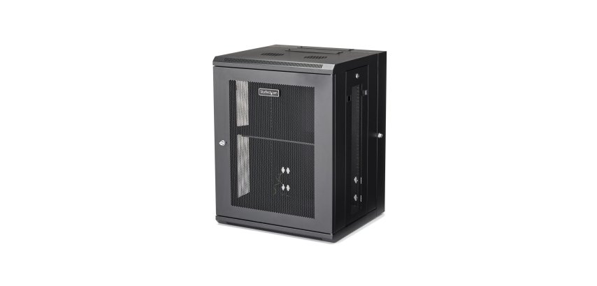 StarTech.com Armadio Rack 19" 15U a Muro - Server Rack 19 pollici a 4 montanti con cerniere - Rack Dati Ventilato con Ripiano 1U e Pannelli Laterali Rimovibili per apparecchiature dati/AV/elettroniche/informatiche