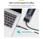 StarTech.com USB-C to RJ9 Adapter for Office Phone Handset or Wired/Wireless Headset, Use Existing Landline Hardware, 6ft/1.8m, For Laptop/Desktop Computer/Mobile