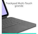 Logitech Combo Touch, Funda con Teclado, iPad Pro 11 Pulgadas (M4)(2024) - Teclado retroiluminado extraíble con Soporte abatible, Escritura cómoda, Modo Multiuso, Disposición QWERTY Español - Grafito