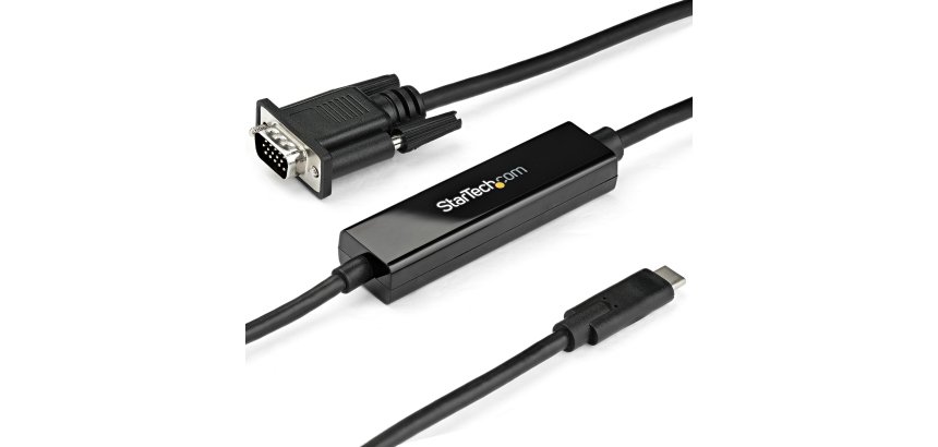 StarTech.com Adaptateur USB-C vers VGA 1m - Câble Vidéo Actif USB Type C vers VGA - 1920x1200/1080p - Compatible Thunderbolt 3 - Convertisseur USB-C à VGA - DP Alt Mode HBR2