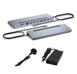 i-tec USB-C Metal Ergonomic 3x 4K Display Docking Station with Power Delivery 100 W + Universal Charger 100 W