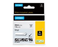 DYMO Rhino Industrial Vinyl Labels | 24 mm x 5.5m | Black Print on White | Self-Adhesive | for LabelManager & Rhino Label Makers