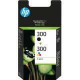 HP 300 pack de 2 cartouches d'encre noir/trois couleurs authentiques