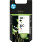 HP 300 pack de 2 cartouches d'encre noir/trois couleurs authentiques