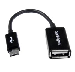 StarTech.com Câble adaptateur Micro USB vers USB Host OTG de 12cm - Mâle / Femelle - Noir