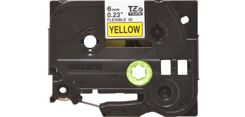 Brother TZE-FX611 ruban d'étiquette Noir sur jaune
