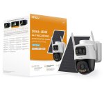 Imou AOV Dual KIT Telecamera da esterno, motorizzata, 4G e Wi-Fi a batteria ricaricabile con doppia ottica, risoluzione 5MP + 5MP, sirena integrata e faretti, deterrenza attiva con luci rosse e blu, rilevamento movimento/umano, visione notturna a colori,