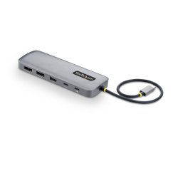 StarTech.com USB-C-Multiport-Adapter auf Zwei DisplayPort-Anschlüsse 10-in-1, Power Delivery-Aufladung 100 W, 2 x 4K 60Hz, 5-Port-Hub mit 5 Gbps, Gigabit Ethernet, Mini-Dock Typ-C