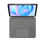 Logitech Combo Touch, Funda con Teclado, iPad Air 13 Pulgadas (M2)(2024) - Teclado retroiluminado extraíble con Soporte abatible, Escritura cómoda, Modo Multiuso, Disposición QWERTY Español - Gris