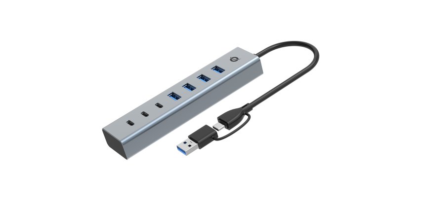 Conceptronic HUBBIES20G hub di interfaccia USB 3.2 Gen 1 (3.1 Gen 1) Type-C 5000 Mbit/s Grigio