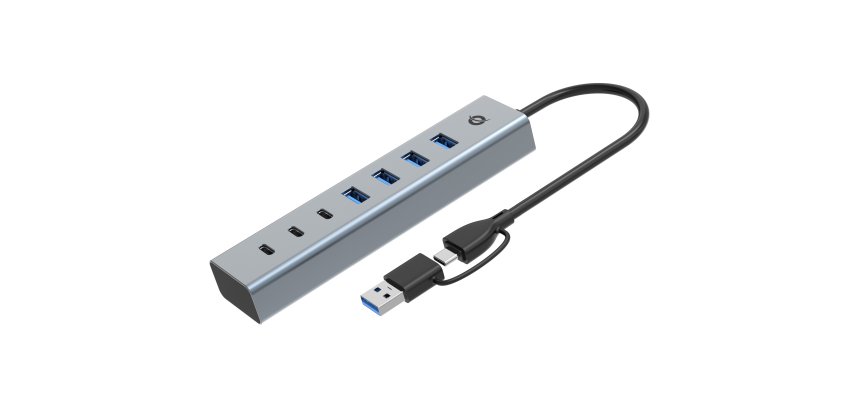 Conceptronic HUBBIES20G hub de interfaz USB 3.2 Gen 1 (3.1 Gen 1) Type-C 5000 Mbit/s Gris