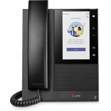 POLY Téléphone multimédia professionnel CCX 505 pour Microsoft Teams et compatible PoE