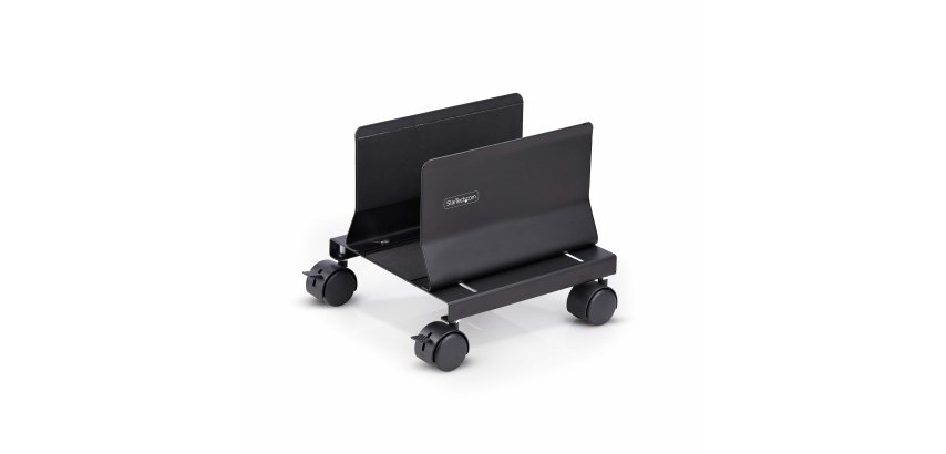 StarTech.com Support Mobile pour Unité Centrale, Support Mobile pour Unité Centrale PC à Roulettes, Charge Maximale de 21kg, Chariot à Roulettes pour Ordinateur de Bureau, Chariot en Acier, Support Réglable