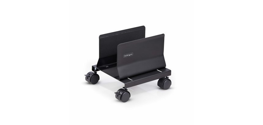 StarTech.com Support Mobile pour Unité Centrale, Support Mobile pour Unité Centrale PC à Roulettes, Charge Maximale de 21kg, Chariot à Roulettes pour Ordinateur de Bureau, Chariot en Acier, Support Réglable