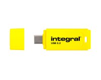 Integral Neon-C INFD128GBNEONCYL3.2 lecteur USB flash 128 Go USB Type-C 3.2 Gen 1 (3.1 Gen 1) Noir