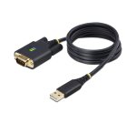 StarTech.com 3ft (1m) USB to Serial Adapter Cable, COM Retention, Interchangeable Screws/Nuts, USB-A to DB9 RS232, FTDI IC, ESD Protection, Windows/macOS/Linux