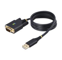 StarTech.com Cable Adaptador USB a Serie de 1m - Serial - Retención COM - FTDI - Adaptador USB-A a DB9 RS232 - con Tornillos DB9 Intercambiables - Windows/macOS/Linux