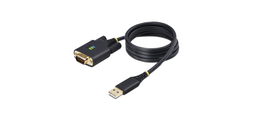 StarTech.com 3ft (1m) USB to Serial Adapter Cable, COM Retention, Interchangeable Screws/Nuts, USB-A to DB9 RS232, FTDI IC, ESD Protection, Windows/macOS/Linux