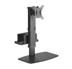 AISENS Soporte de Mesa ECO Giratorio e Inclinable para Monitor/TV y Mini PC 8Kg de 17-32, Negro