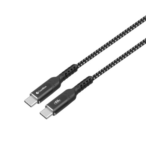 CoolBox COO-CAB-UC-60W cable USB 1,2 m USB C Negro, Plata