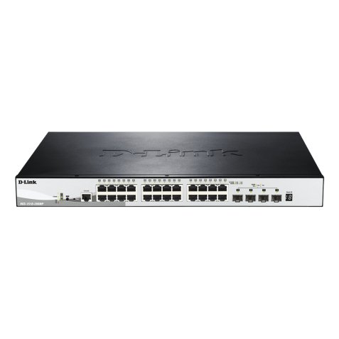 D-Link DGS-1510-28XMP Géré L2/L3 Gigabit Ethernet (10/100/1000) Connexion Ethernet, supportant l'alimentation via ce port (PoE) Noir, Gris