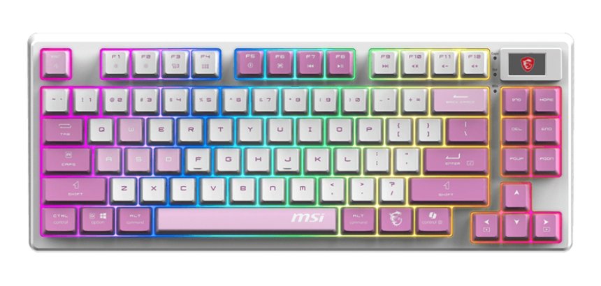 MSI FORGE GK600 TKL WIRELESS VIOLET IT tastiera Gaming USB + Bluetooth QWERTY Italiano Rosa, Viola, Bianco