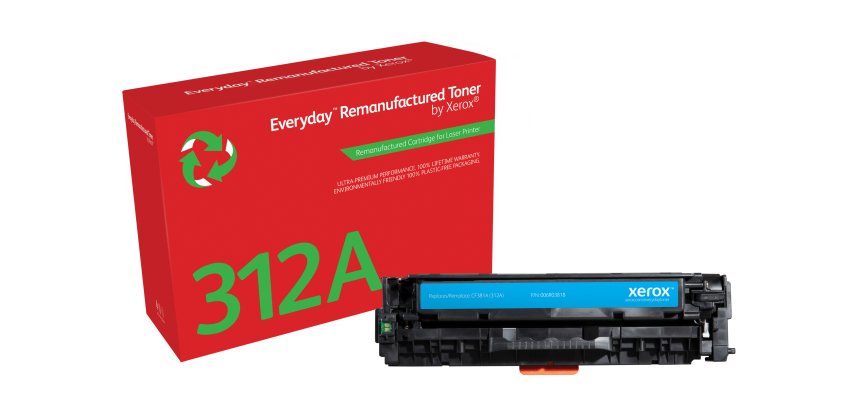 Tóner Everyday™ Cian remanufacturado de Xerox es compatible con HP 312A (CF381A), Capacidad estándar