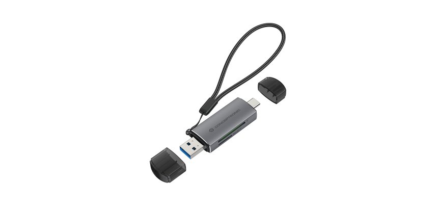 Conceptronic BIAN05G 2-in-1 USB 3.0 Dual Plug Card Reader, SD/MicroSD 3.0, UHS-I