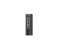 D-Link DIS-100G-06P commutateur réseau Non-géré L2 Gigabit Ethernet (10/100/1000) Connexion Ethernet, supportant l'alimentation via ce port (PoE) Rail DIN Noir