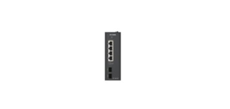 D-Link DIS-100G-06P commutateur réseau Non-géré L2 Gigabit Ethernet (10/100/1000) Connexion Ethernet, supportant l'alimentation via ce port (PoE) Rail DIN Noir