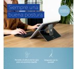 R-Go Tools Soporte para portátil R-Go Riser Attachable, elevador plegable y ajustable para portátil, aluminio, plata