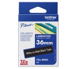 Brother TZE-M365 Casete de cinta laminada mate original Blanco sobre negro, 36 mm x 8 m