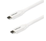 StarTech.com 6.6ft (2m) USB-C Fast Charging Cable, Charge & Sync, 100W (5A) PD, USB 2.0, USB-IF Certified - White USB C Charging Cord