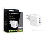 Conceptronic 3-Port 67W GaN USB PD Charger with USB-C Charging Cable, USB-C x 2, USB-A x 1, QC 3.0, PPS