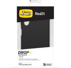 OtterBox React Série Coque pour Galaxy A14, Antichoc, anti-chute, ultra-mince, protection fine, testé selon les normes militaires, Antimicrobien, Noir